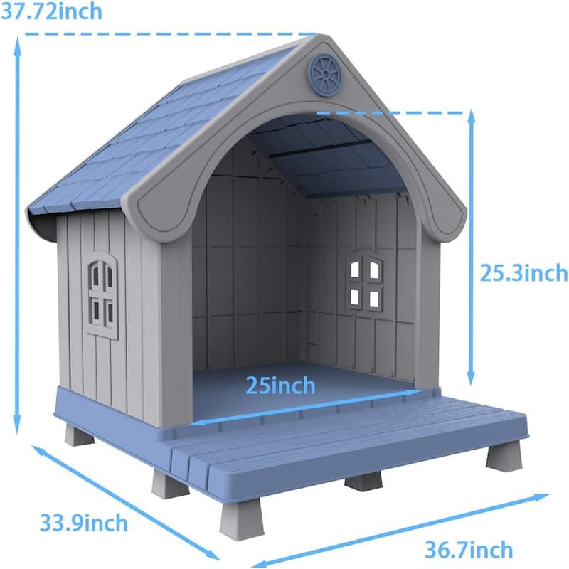 Outdoor Dog House, Durable All-Weather Large Dog House for Backyard, Patio and Indoor Use