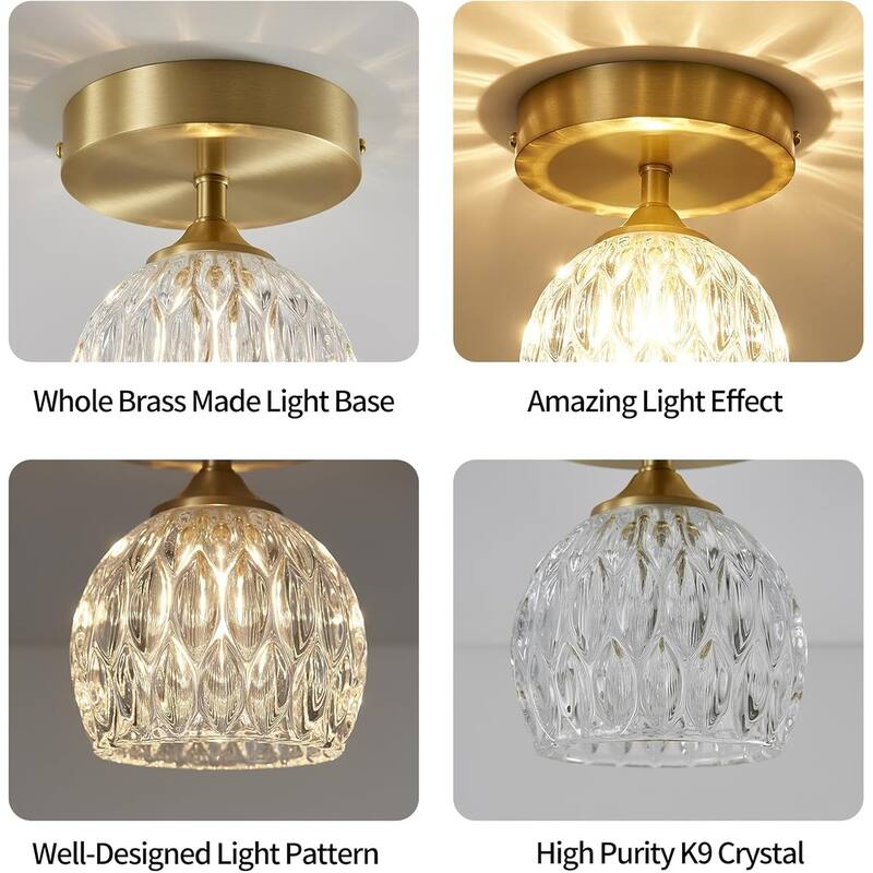 Modern entryway light brass kitchen light brass, crystal ceiling light