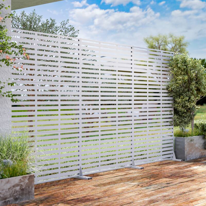 Outdoor Privacy Screen Metal Privacy Screen Panel Free Standing - 72*47
