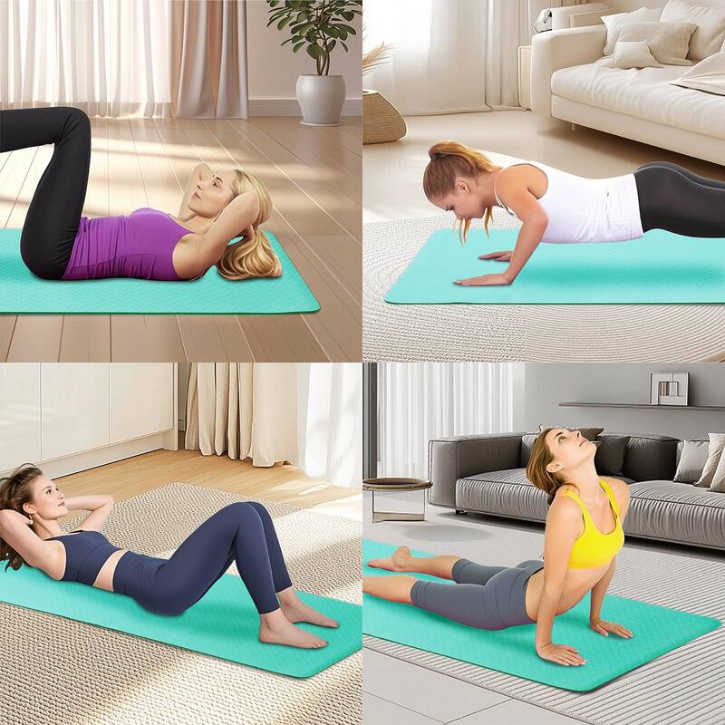 72"x24" Non-Slip TPE Yoga Mat, Exercise Mat for Pilates and Home