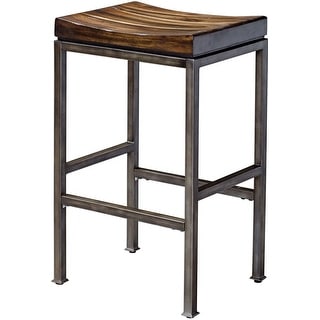 Uttermost Beck 18"W Rustic Backless Saddle Seat Bar Stool