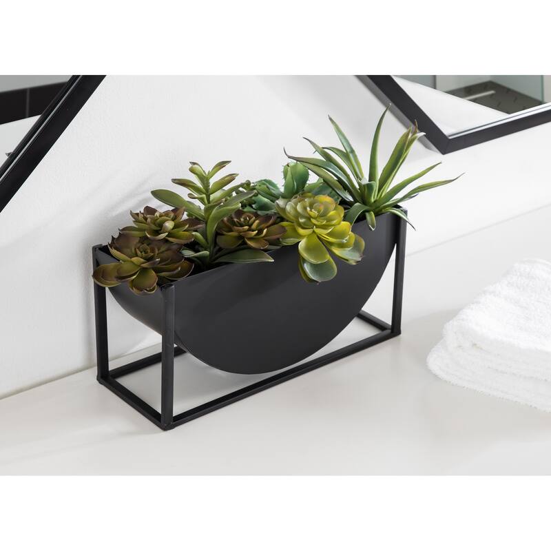 Kate and Laurel Ozar Metal Tabletop Planter - 12x5x6