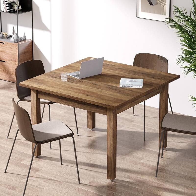Modern Minimalist Wood 4-Person Square Conference Table/Desk for Meeting Room Seminar Room Boardroom - Greyish Brown