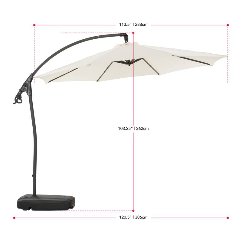 9.5 Ft Cantilever Patio Umbrella with Base