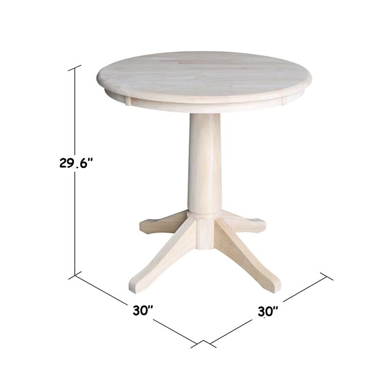 30" Round Pedestal Dining Table with 2 Madrid Chairs