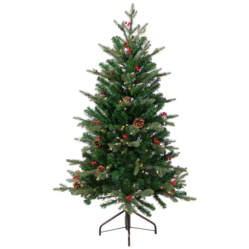 Real Touch™️Pre-Lit Mixed Noble Spruce Artificial Christmas Tree - 4.5' - Warm White