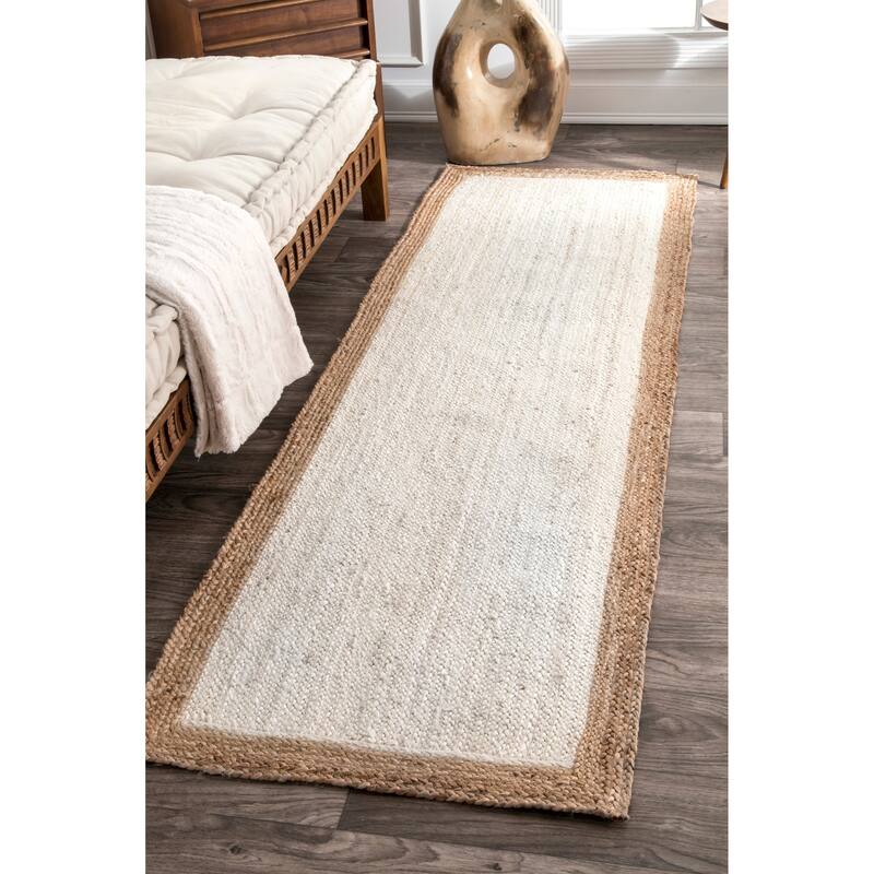 Nuloom Eleonora Casual Jute Area Rug - 2' 6" x 8' - White