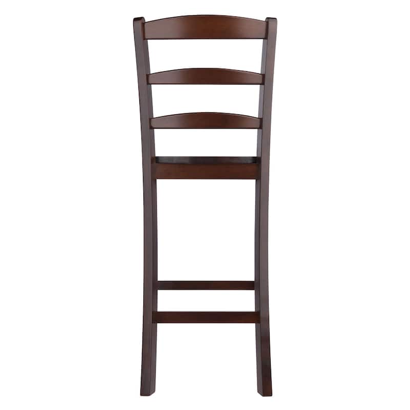 Set of 2 Antique Walnut Ladder Back Design Counter Stool 39.25"