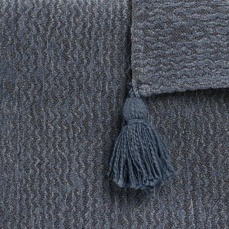 Misty 100% Cotton 50"x70" Throw Blanket in Blue by Kosas Home