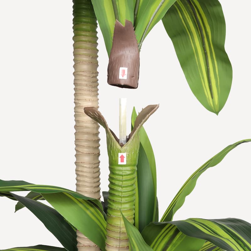 6" Artificial Dracaena Tree with Black Plastic Pot