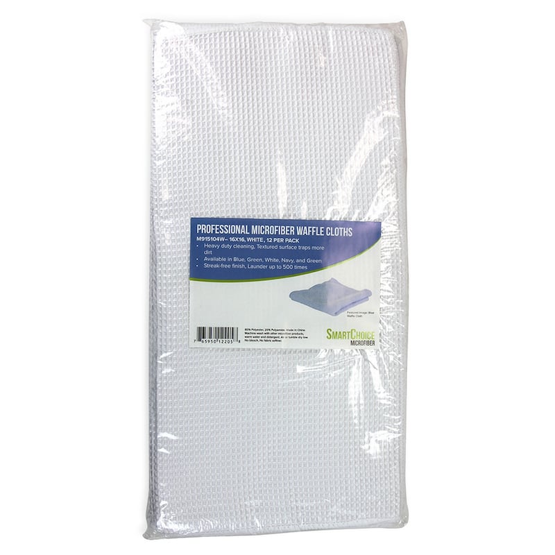 Arkwright 12-Piece Waffle Microfiber Cleaning Cloths - 16x16
