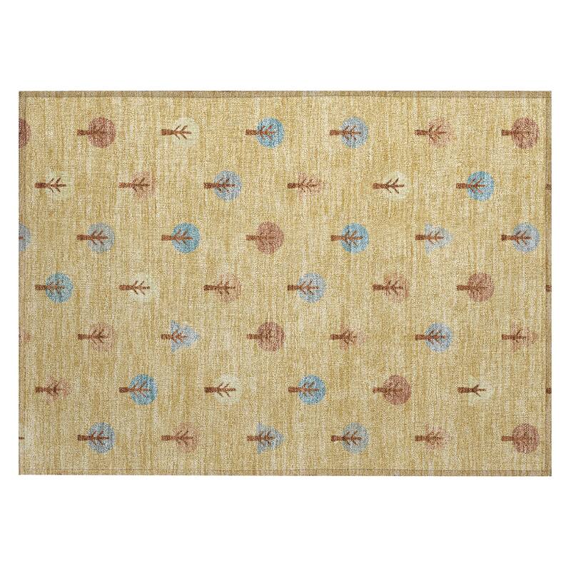 Machine Washable Indoor/ Outdoor Modern Mulvane Chantille Rug