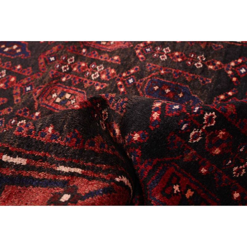 ECARPETGALLERY Hand-knotted Andelz Black, Red Wool Rug - 3'5 x 9'10