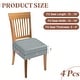 preview thumbnail 14 of 12, PU Dining Chair Seat Covers, Stretch Chair Cushion Slipcovers, Waterproof Rear Covers Protector - 4Pcs Dark Gray
