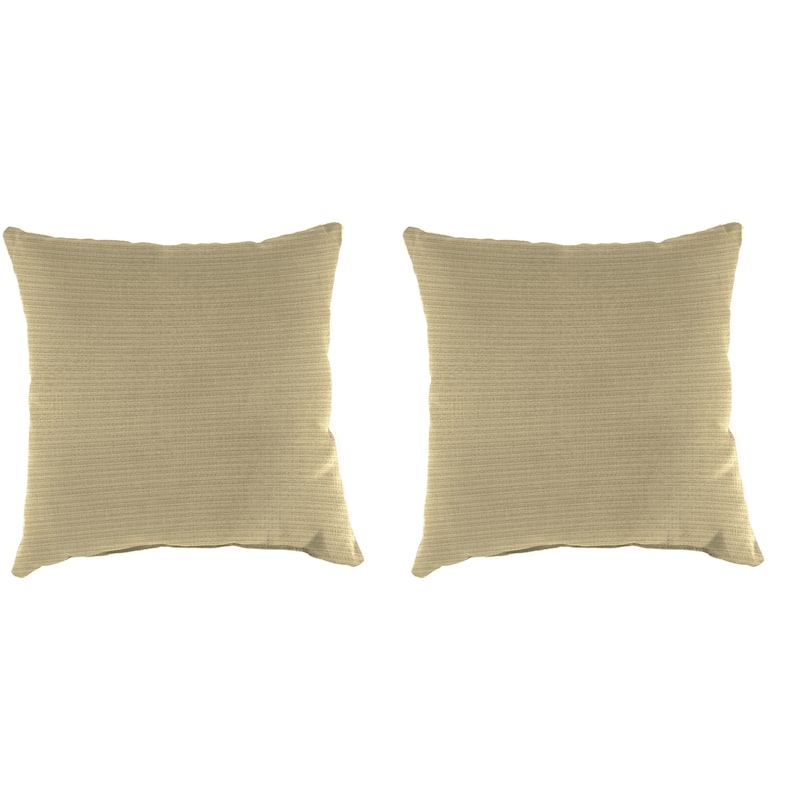 Sunbrella 18" x 18" Outdoor Throw Pillow - Set of 2 - 18'' L x 18'' W x 4'' H - Dupione Sand