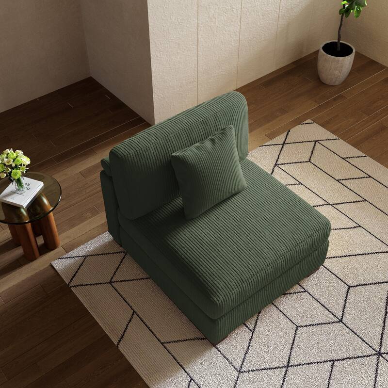 Modern Modular Sectional Sofa Corduroy Chaise Lounges