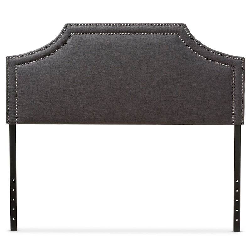 Avignon Modern and Contemporary Dark Grey Fabric Upholstered Headboard - Dark Grey - Full