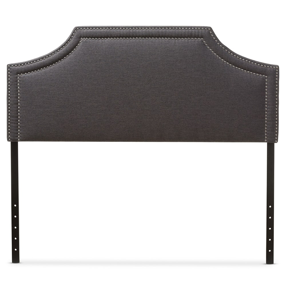 Avignon Modern and Contemporary Dark Grey Fabric Upholstered Headboard
