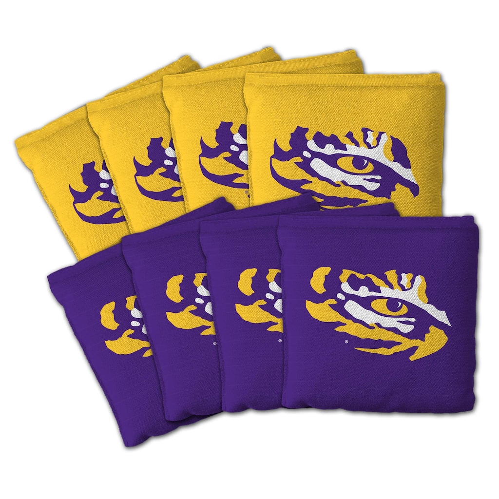 LSU Tigers NCAA Dual Sided Pro Stop & Slide Cornhole Bags