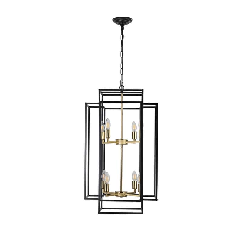 Industrial 8-Lights Hanging Chandelier Tiered Pendant Light Fixtures for Entryway, Foyer,Kitchen Island