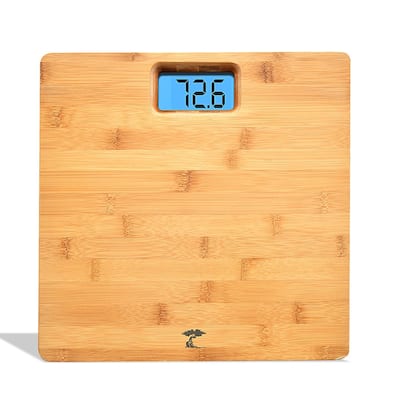 Bamboo Bathroom Scale with Backlight - Digital Weight Scale for Your Bathroom, Featuring Smart Functionality and Elegant Design