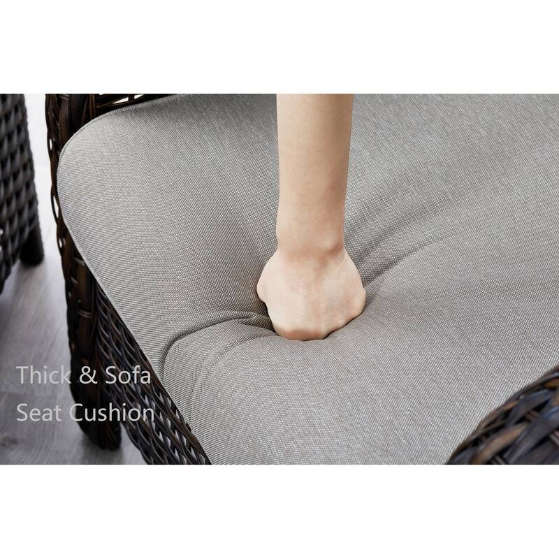 Pocassy Outdoor Patio Chairs with Ottomans Set of 4