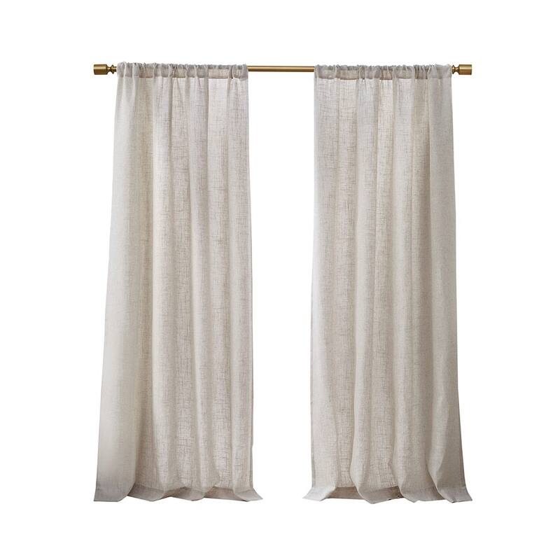 Linen Blend Light Filtering Curtain Panel Pair(2 Pcs Window Panels)