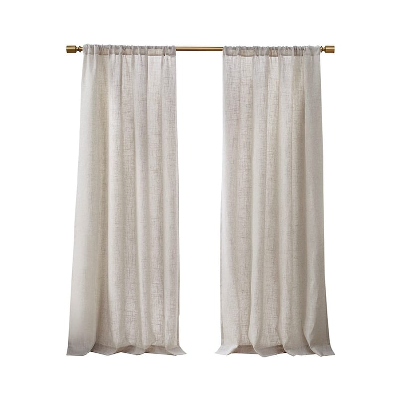 Linen Blend Light Filtering Curtain Panel Pair