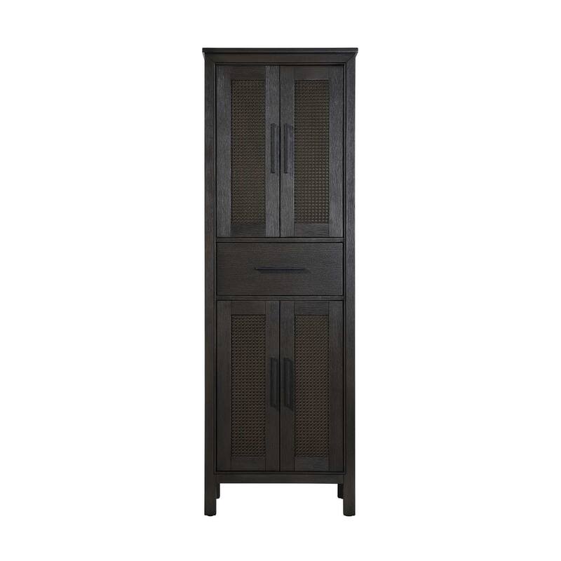 Winslow 16-28 Inch Bath Storage Cabinet - Chocolate Oak - 24"