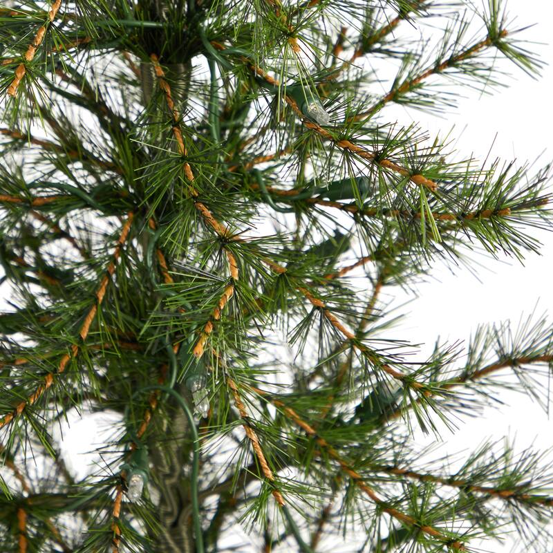 3’ Pre-Lit Mini Artificial Christmas Potted Tree, Clear LED lights - 3 Foot