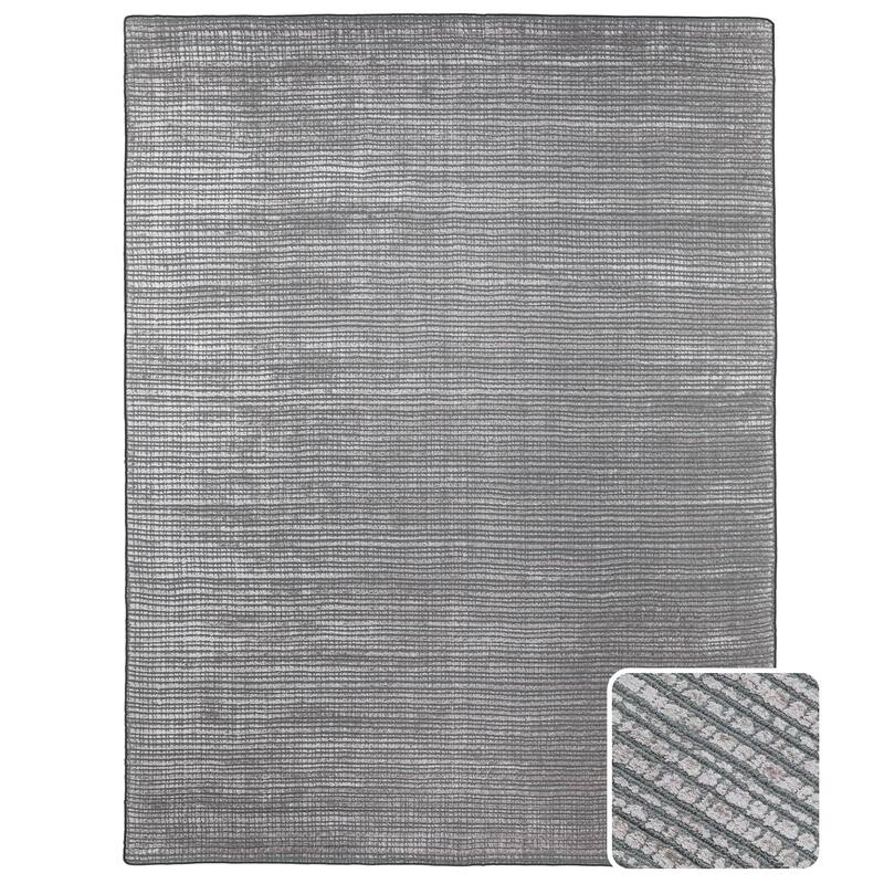 Wyndenhall Haddington 8 x 10 Area Rug Contemporary in Silver - 8 ft x 10 ft 96"d x 120"w x 0.6" h
