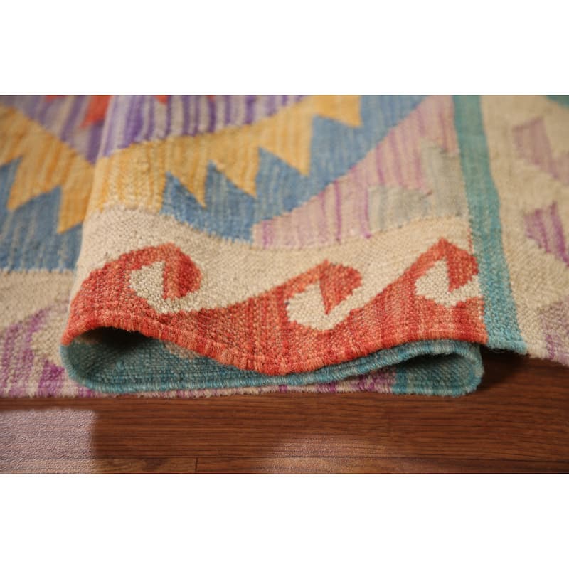 Multi-Color Southwestern Kilim Accent Rug Hand-Woven Wool Carpet - 3'1"x 4'9"