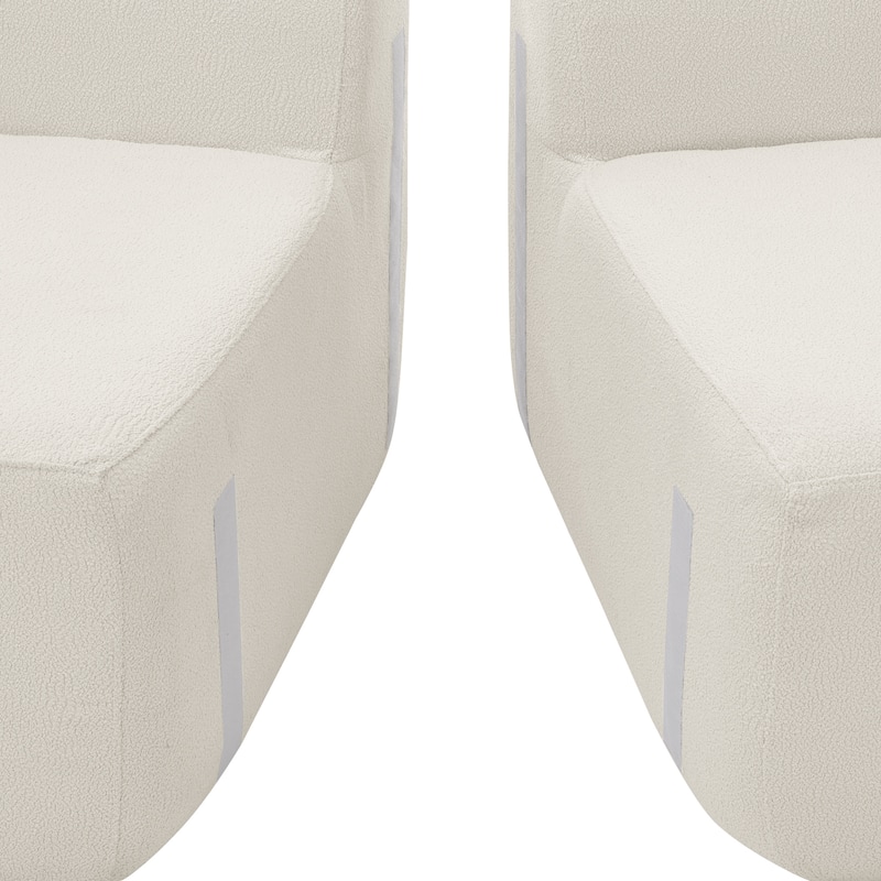 Roomfitters Curved Modular Sectional Sofa in Lamb's Wool Fabric, Modern Compressed Sofa No Assembly, Cozy for Living Room