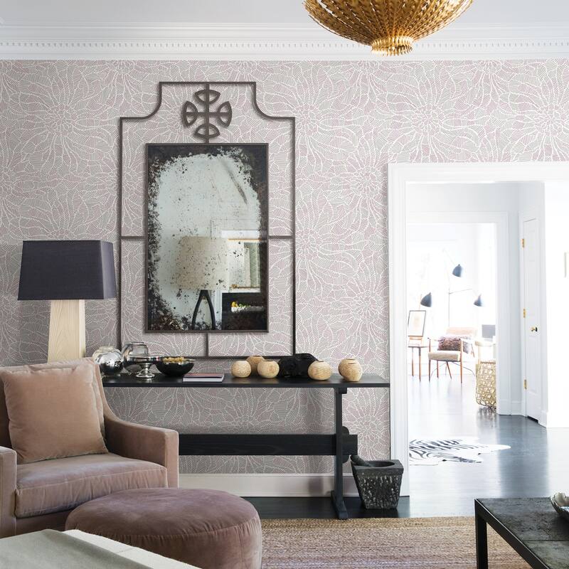 A-Street Prints Daydream Purple Abstract Floral Wallpaper
