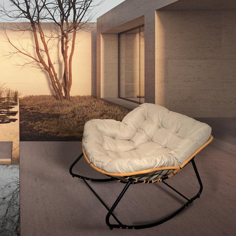 Outdoor Rattan Wicker Lounge Rocking Chair for Living Room
