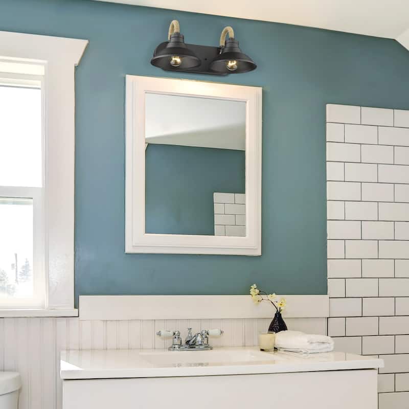 Golden Lighting Journey 2-light Vanity in Natural Black - Natural Black