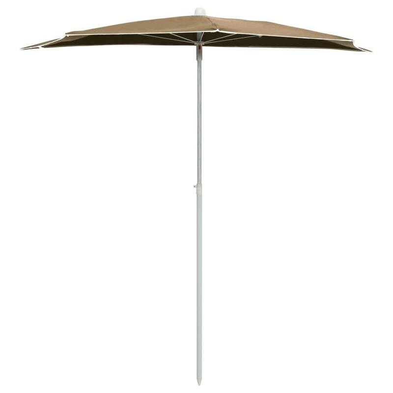 70.9"x35.4" Garden Half Parasol with Pole 8 Colors