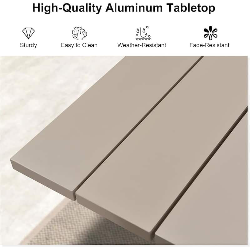 PURPLE LEAF Outdoor Lightweight Aluminum Patio Dining Tables-1 Table