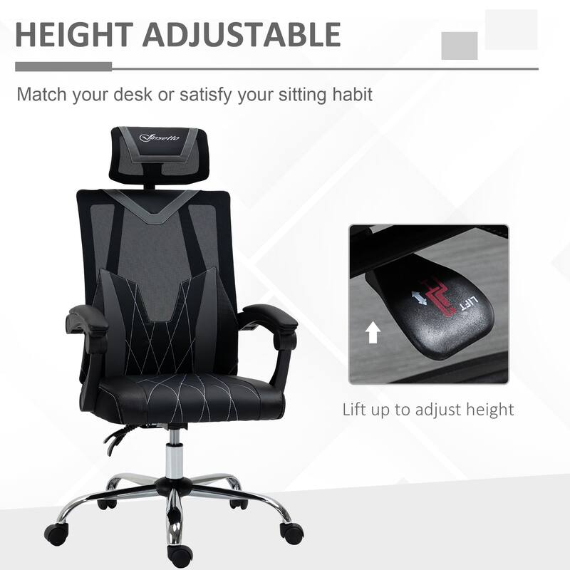 Vinsetto Office Chair Ergonomic Desk Chair, 360° Swivel Computer Chair