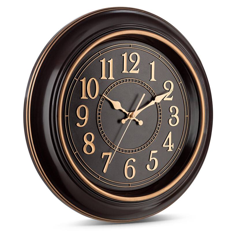 Large Wall Clock 18 Inch Quality Quartz Silent Non Ticking, Battery Operated,Beautiful Decorative Stylish Clock