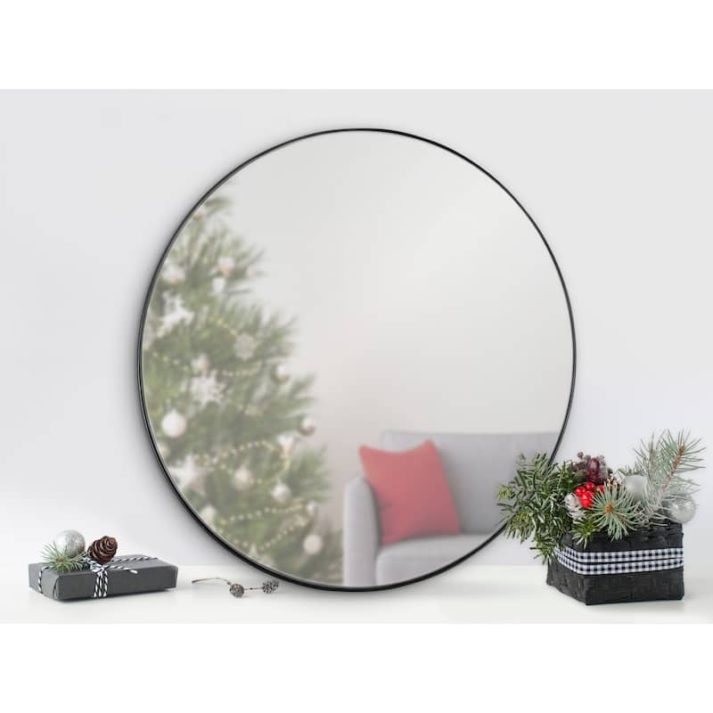 Kate and Laurel Rollo Round Framed Wall Mirror