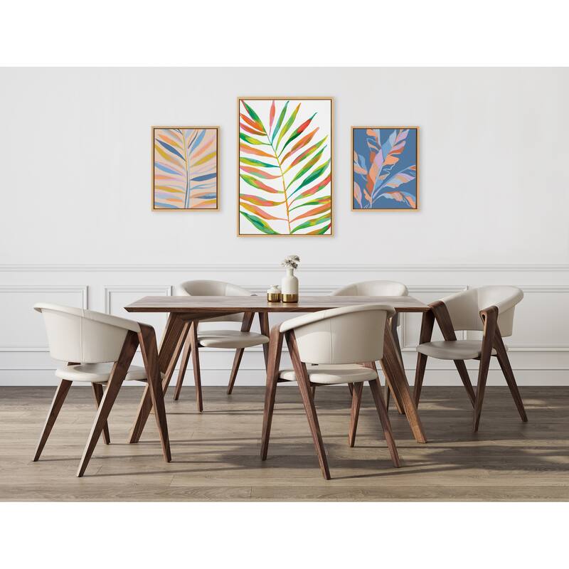 Kate and Laurel Sylvie Leaves Framed Canvas Art Set by Various Artists
