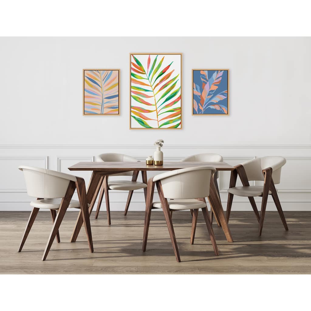 Kate and Laurel Sylvie Leaves Framed Canvas Art Set by Various Artists