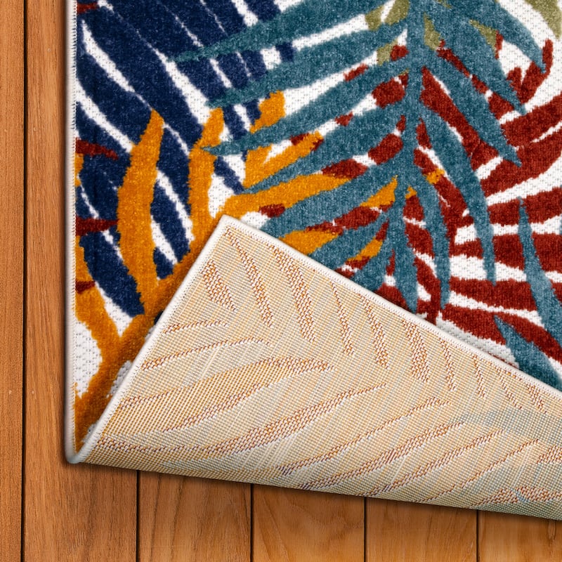 Leick Home Talipot Palm Outdoor Area Rug Rectangle 8'X10' and 2'X8' Runner Combo - 8' x 10'