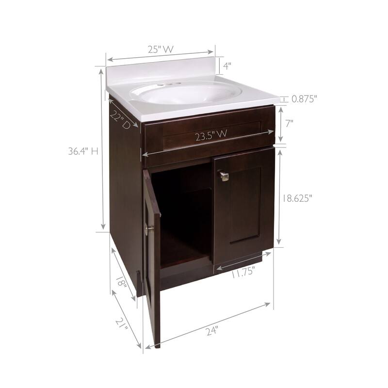 Design House 215483 Brookings 24" Free Standing Single Basin Vanity