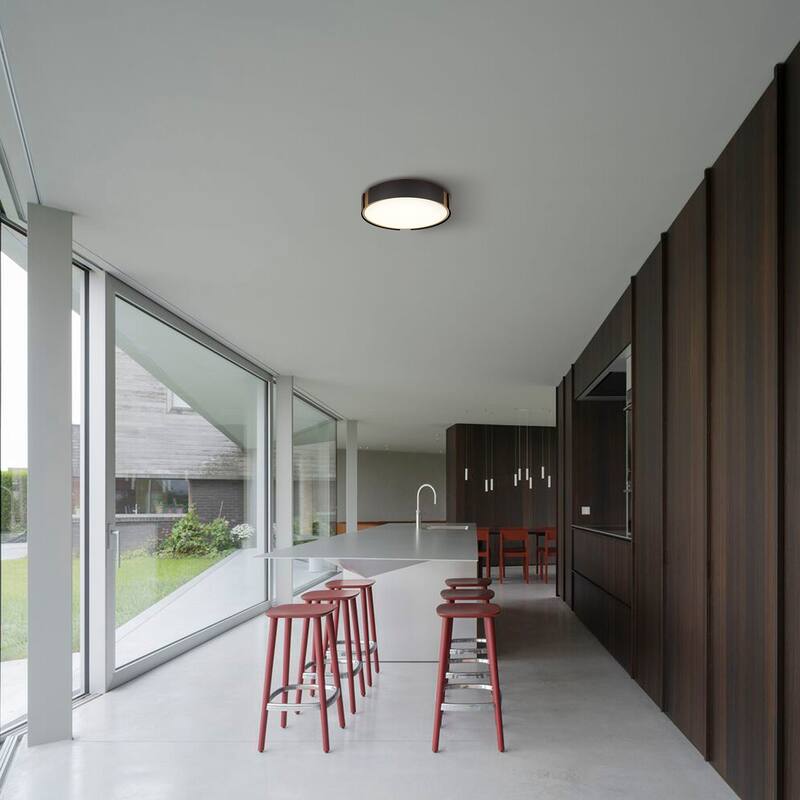 Ember 13" Matte Black Brass LED Flush Mount Ceiling Light