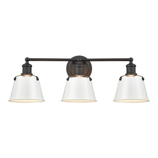 Holgate 3-Light vanity light in  Charcoal / Enamel White