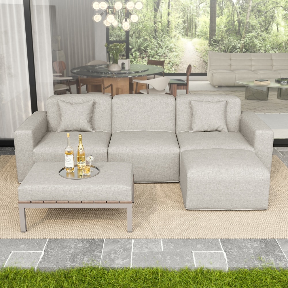 5-Piece Modular Sets Sectional Sofa Set Patio Conversation Sets