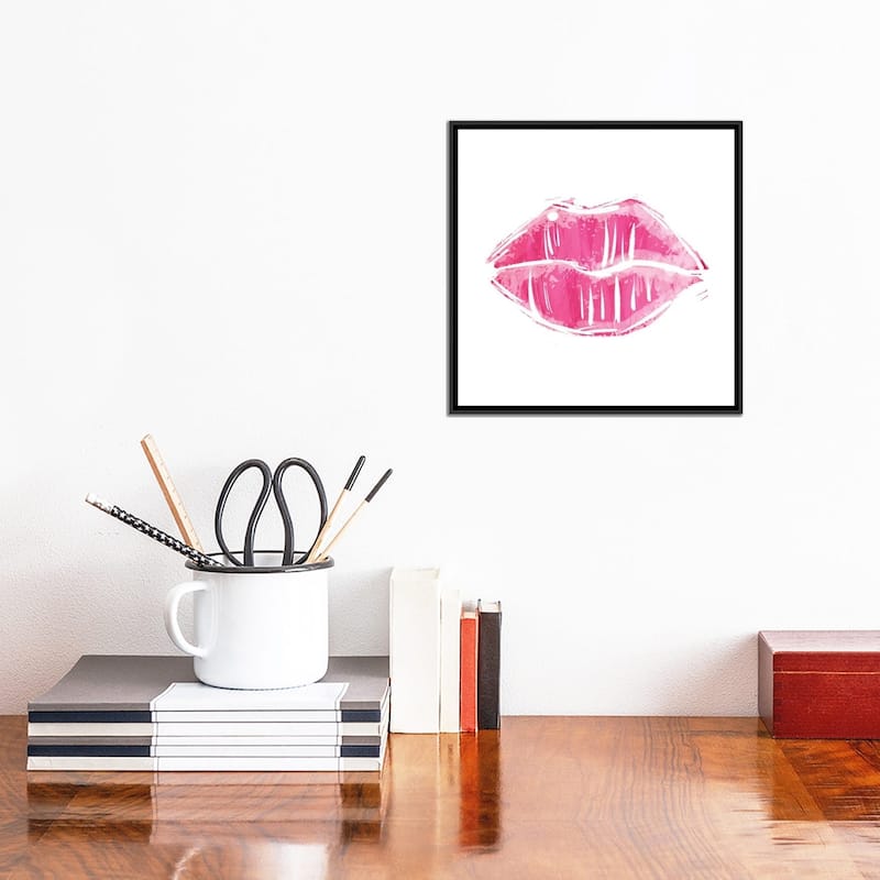 iCanvas "Pink Lips" by Milli Villa Framed