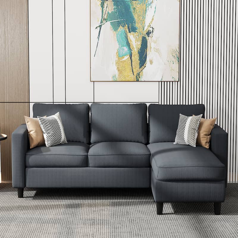 Futzca 74" Convertible Sectional Sofa Couch, Small L-Shaped Sofa